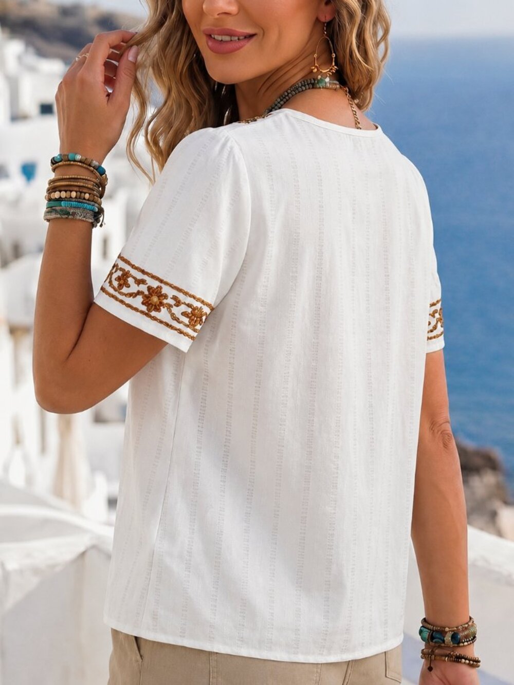 Boho Embroidered Floral Blouse – New With Tags - Picture 5 of 10